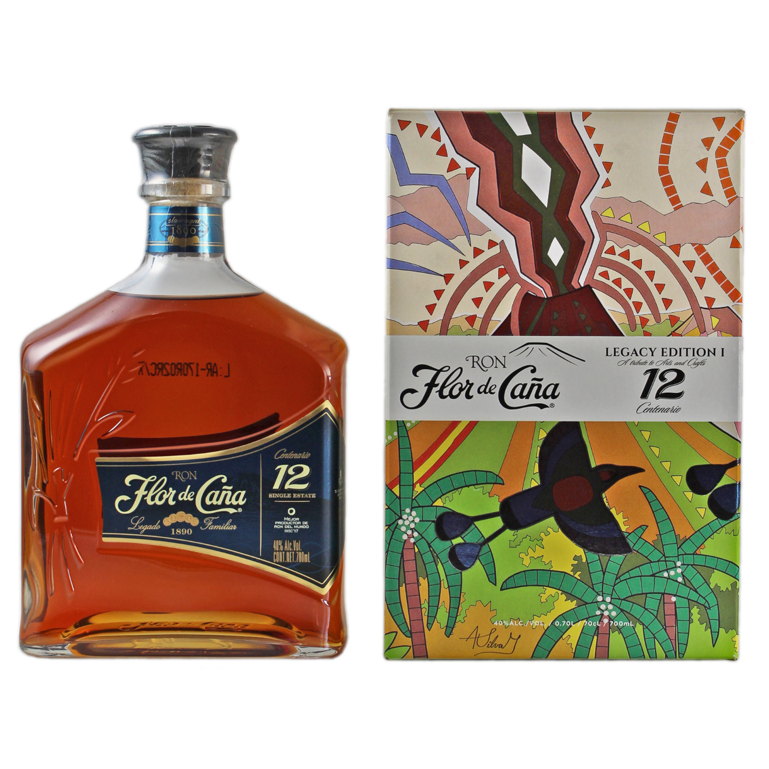 Flor de Cana 12 0,70 l Vol. | Centenario Nicaragua Rum 40% Jahre Gourmetage - 